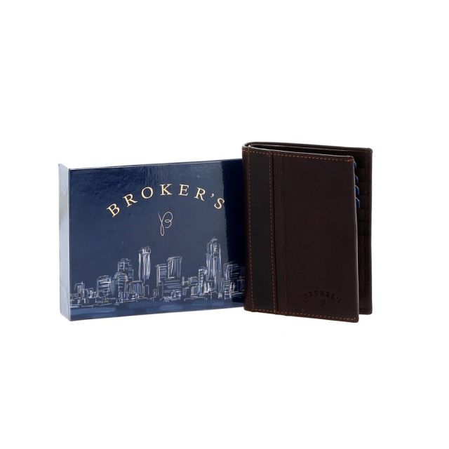 Prodotto: BROKER'S- Portafoglio tasconcino in VERA PELLE con porta carte di credito e scomparto banconote