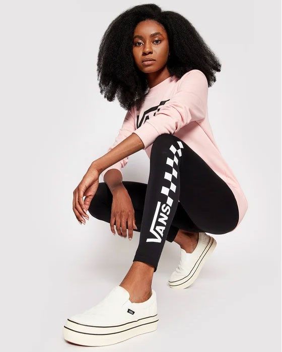 Prodotto: VANS - Leggins neri con logo a scacchi laterale