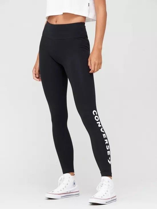 Prodotto: CONVERSE - Leggins nero con logo Converse laterale sulla gamba sinistra