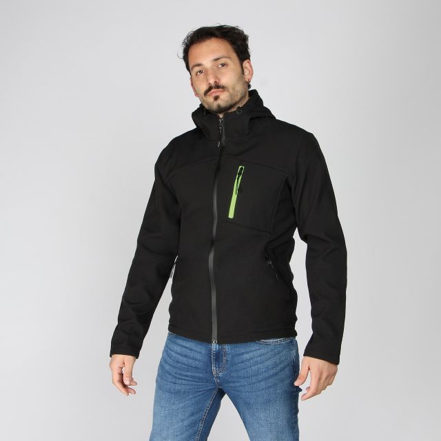 Prodotto: JACKET C/CAPP.SOFTSHELL UOMO BLK-YEL