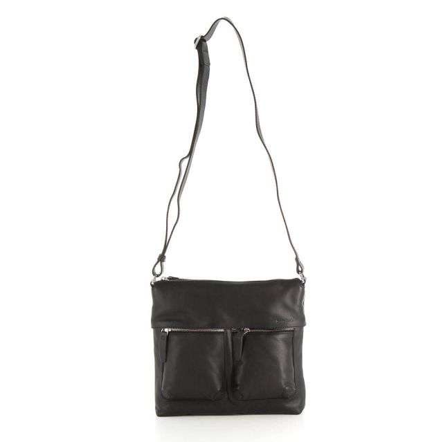 Prodotto: SAMSONITE- Tracolla in VERA PELLE con due tasche zip frontali