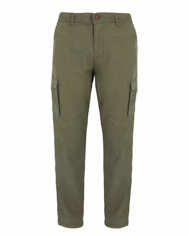 Prodotto: ON SPIRIT - Pantalone cargo stretch oliva