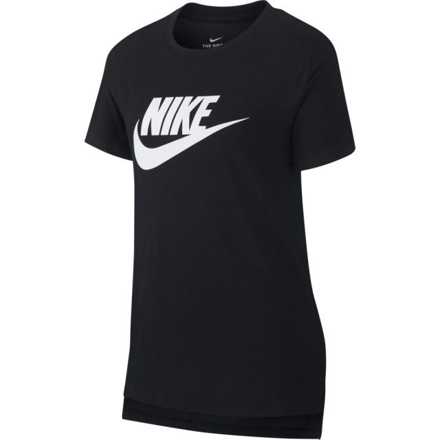 Prodotto: NIKE - T shirt da bambina nera con logo bianco