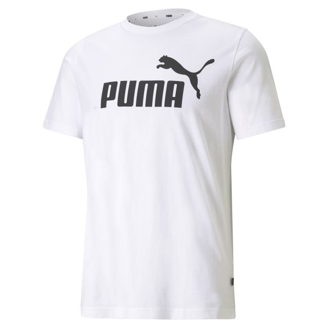 Prodotto: PUMA - T shirt girocollo da uomo bianca in cotone con logo nero