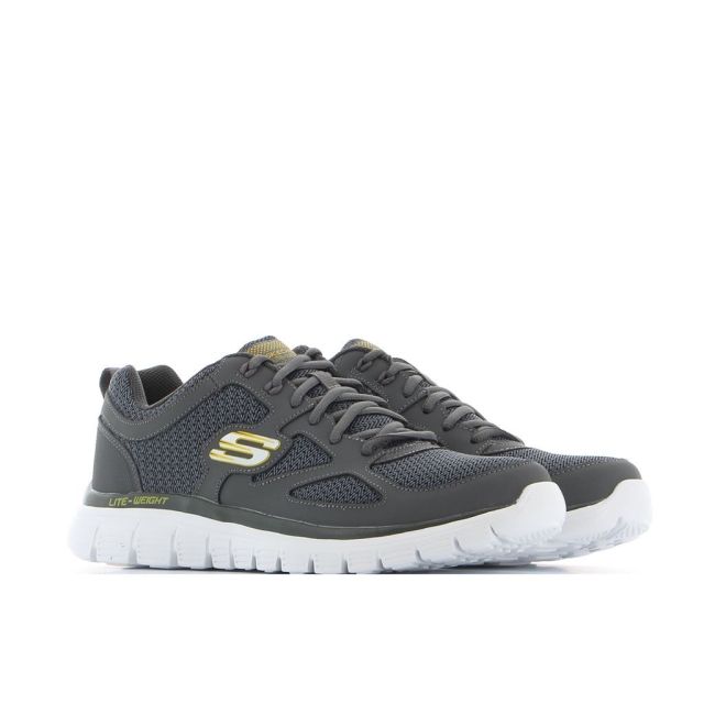 Prodotto: SKECHERS - BURNS - AGOURA - Sneakers grigia con tomaia in tessuto e pelle