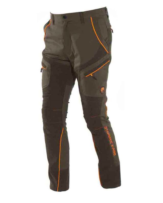 Prodotto: UNIVERS - PANTALONE ALPI DA CACCIA VERDE E ARANCIONE ELASTICIZZATO