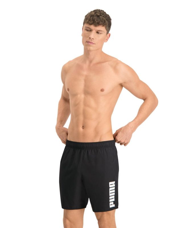 Prodotto: PUMA - Costume da bagno pantaloncino lunghezza media nero con logo bianco