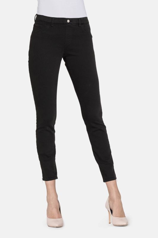 Prodotto: CARRERA - DONNA LEGGINGS JEANS NERO SUPER STRETCH CON ZIP ALLA CAVIGLIA- CAPRI