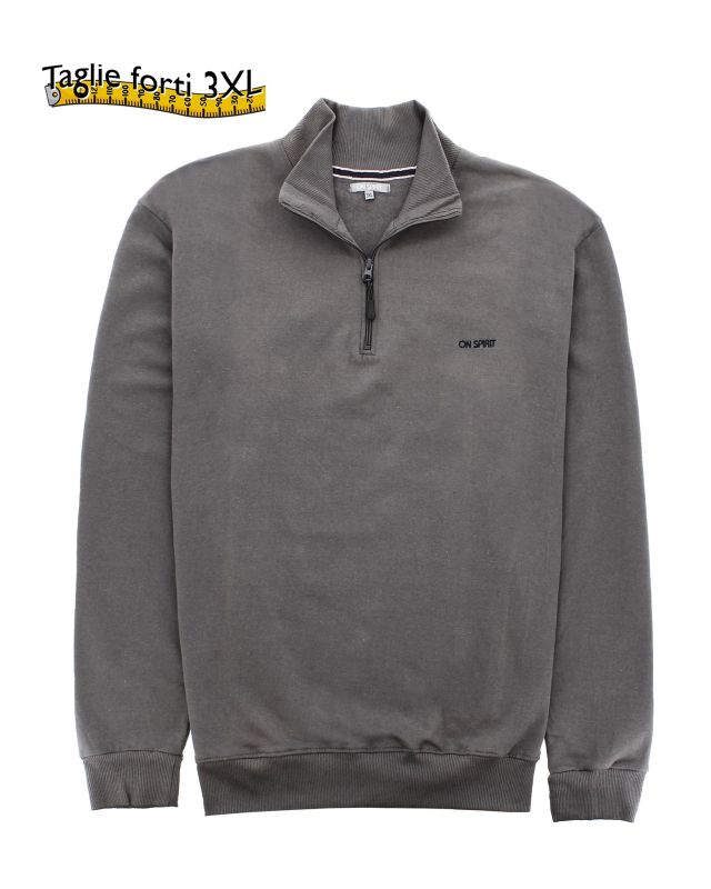 Prodotto: ON SPIRIT - UOMO OVER FELPA PIOMBO MEZZA ZIP