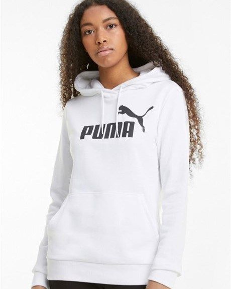 Prodotto: PUMA - Felpa da donna bianca con cappuccio e logo nero - 586788-02