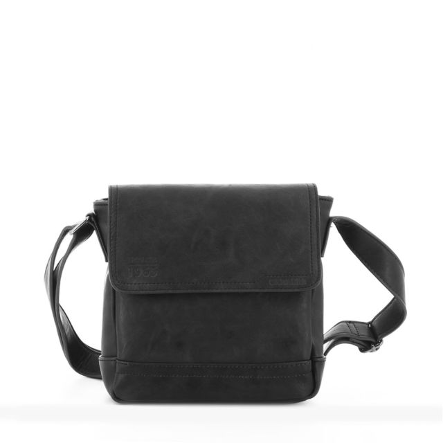 Prodotto: CARRERA - Borsello nero con patta ed inserto scozzese interno