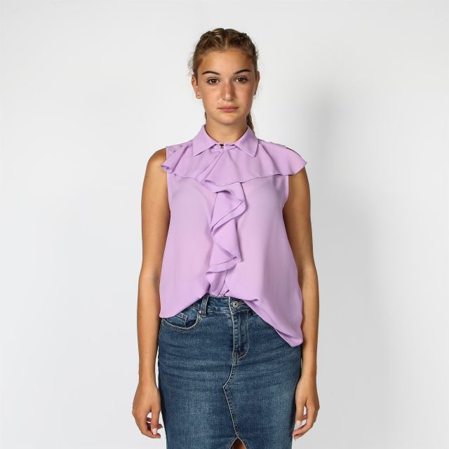 Prodotto: BACHATA - CAMICIA GLICINE SMANICATA CON ROUCHES