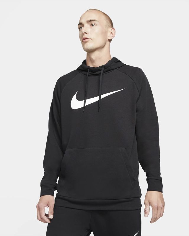 Prodotto: NIKE - Felpa da uomo nera in tessuto traspirante con cappuccio