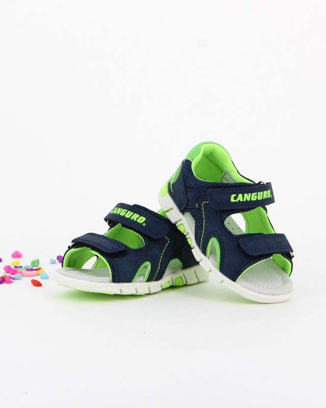 Prodotto: CANGURO - Sandalo bimbo blu con inserti verdi 20/26