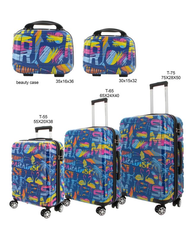 Prodotto: COVERI COLLECTION - Trolley in ABS stampa scritte e disegni multicolor