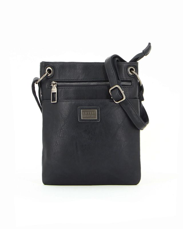 Prodotto: COVER COLLECTION - BORSELLO TRASVERSALE NERO CON DOPPIA TASCA DAVANTI
