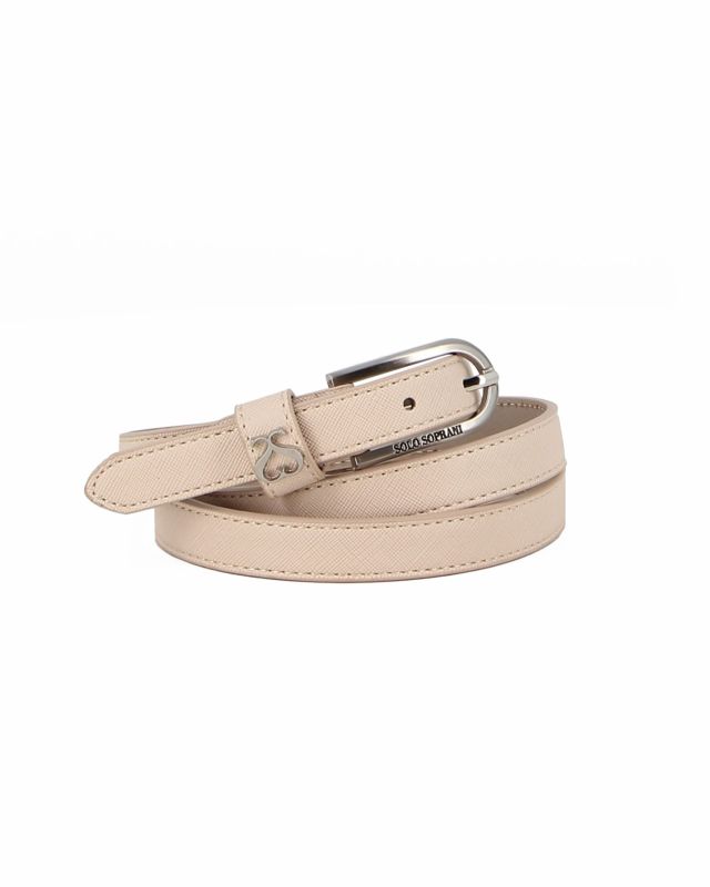 Prodotto: SOLO SOPRANI - Cinta beige da donna con fodera in VERA PELLE