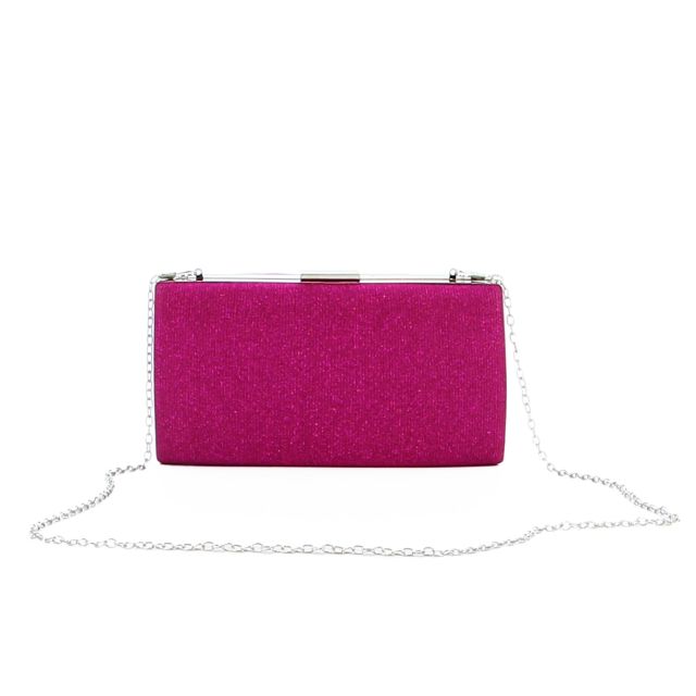 Prodotto: MISS GLOBO- CLUTCH FUXIA  IN LUREX CON  APERTURA IN METALLO