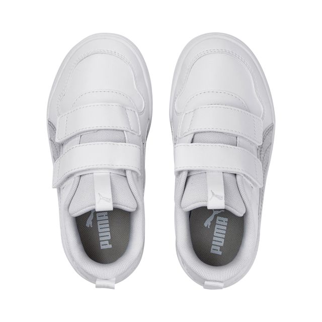 Prodotto: PUMA - Sneaker da bambina bianca con logo argento glitter, numerata 28/35 - MULTIFLEX GLITZ FS V PS