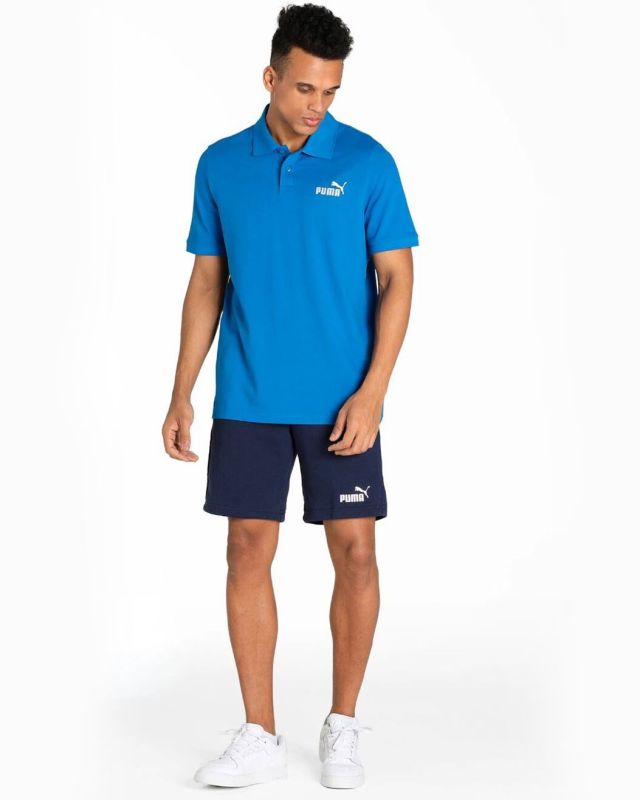 Prodotto: PUMA - Pantalone corto da uomo blu con logo bianco slim fit
