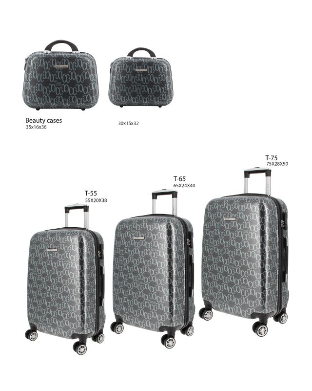 Prodotto: COVERI COLLECTION - TROLLEY IN ABS STAMPA LOGO CON 4 RUOTE DOPPIE