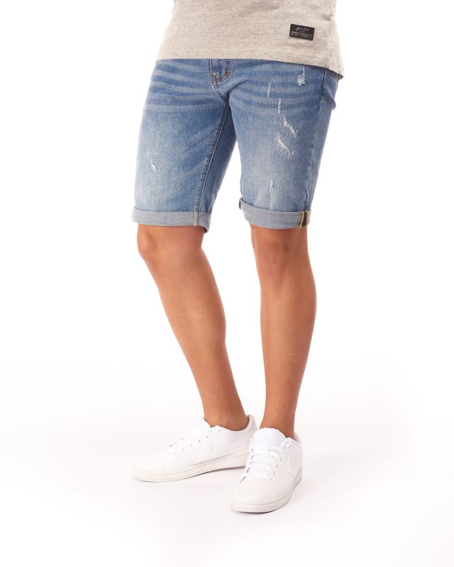 Prodotto: UOMO BERMUDA JEANS CHIARO ROTTURE