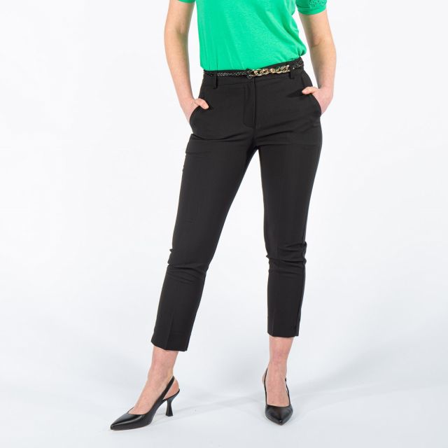 Prodotto: PAQUITA - PANTALONE TECNICO NERO TASCA AMERICA CON CON CINTURA