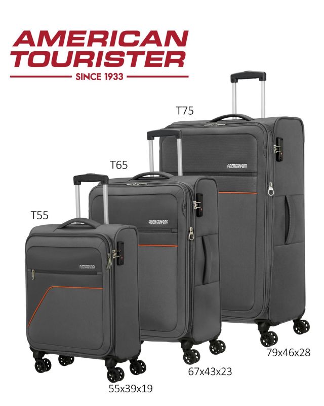Prodotto: AMERICAN TOURISTER - TROLLEY MORBIDO 4 RUOTE CON COMBINAZIONE TSA