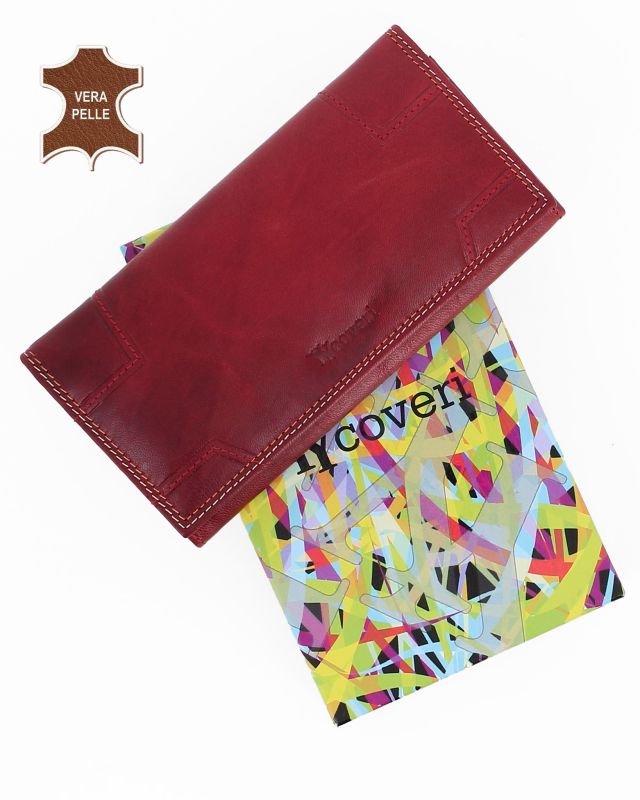 Prodotto: YOU YOUNG COVERI - Portafoglio rosso da uomo in VERA PELLE con patta
