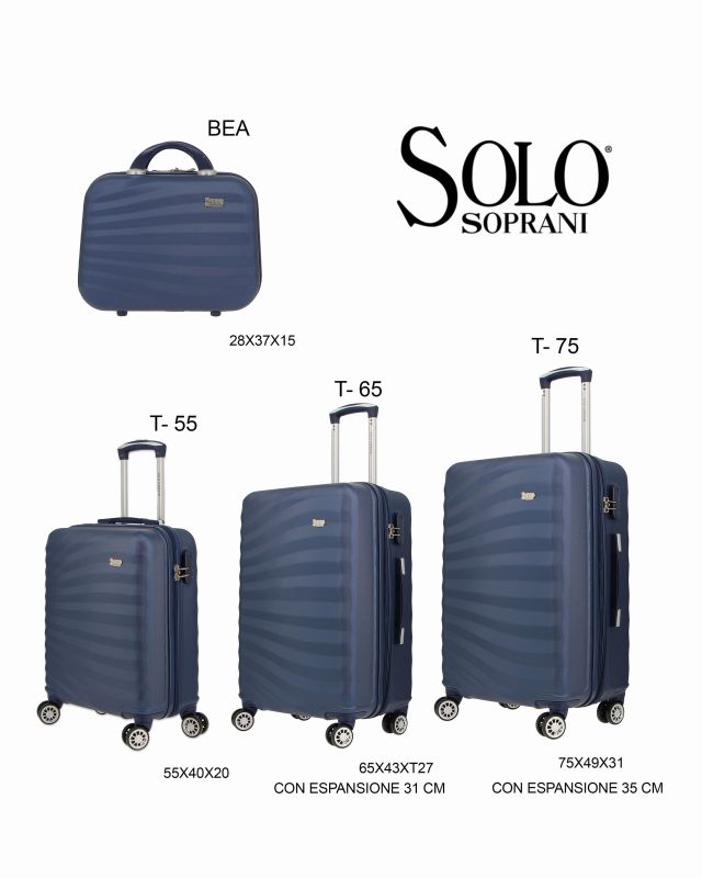 Prodotto: SOLO SOPRANI - TROLLEY BLU ABS CON 4 RUOTE DOPPIE