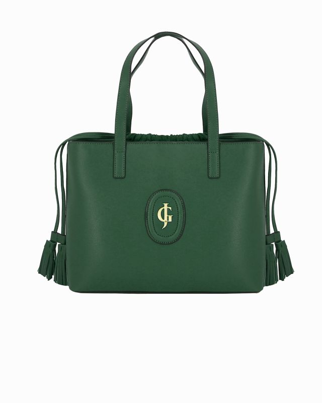 Prodotto: JUST GOLF - Borsa due manici verde con logo frontale e chiusura a coulisse
