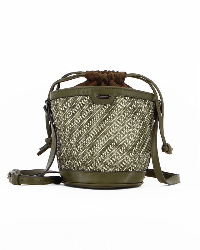 Prodotto: DAVID JONES - Tracollina secchiello verde con trama stampata