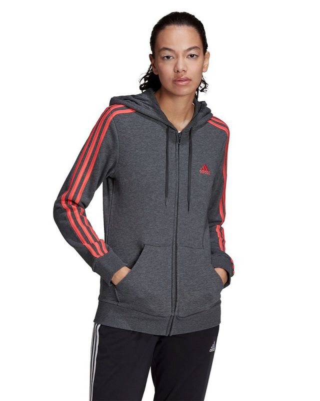 Prodotto: ADIDAS - Felpa con cappuccio Essentials Fleece 3-Stripes Full-Zip - HM1900