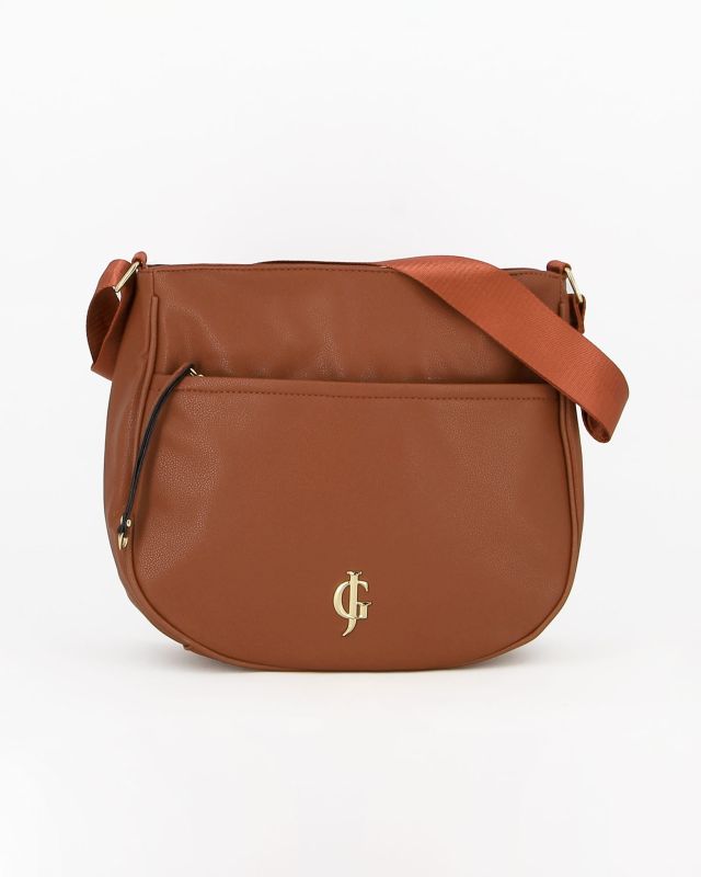 Prodotto: JUST GOLF - Borsa marrone con tasca frontale e tracolla regolabile