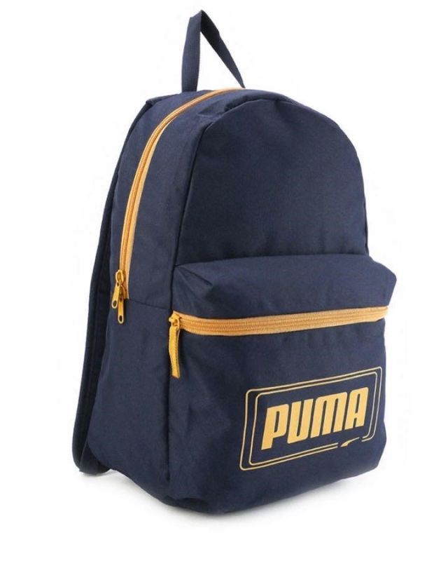 Prodotto: PUMA - Zaino blu e giallo con tasca frontale e spallacci regolabili