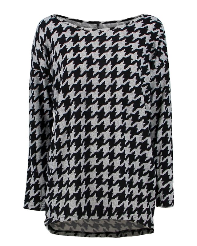 Prodotto: NEON & NYLON by Only - MAGLIA DONNA CON FANTASIA NERA/GRIGIA