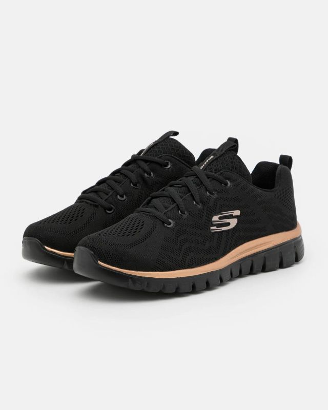 Prodotto: SKECHERS GRACEFUL - GET CONNECTED - Sneakers nera con motivo a zigzag e soletta ammortizzata memory foam