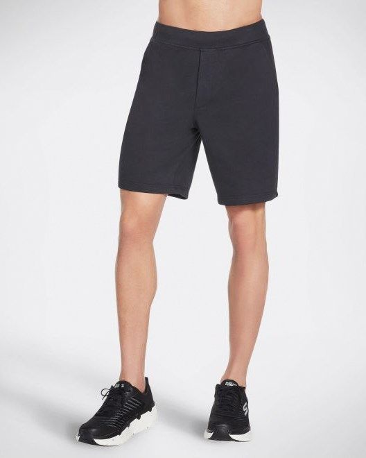 Prodotto: SKECHERS - Pantalone corto da uomo blu scuro con tasche laterali e lacci interni