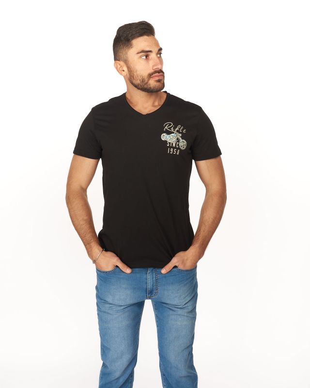 Prodotto: RIFLE - TSHIRT MEZZA MANICA SCOLLO V ST.MOTO