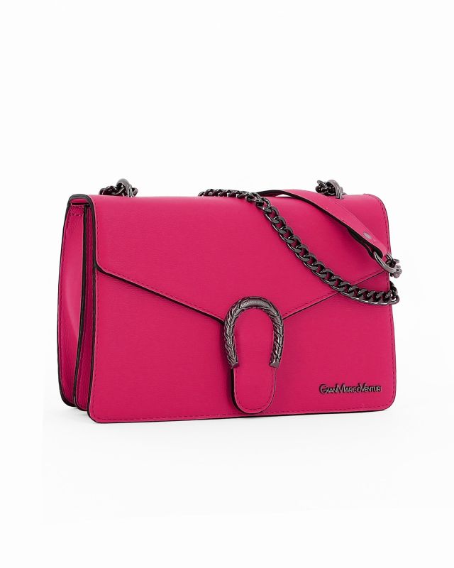 Prodotto: GIANMARCO VENTURI - TRACOLLA FUXIA DOPPIO SCOMPARTO CON ACCESSORIO SULLA PATTA