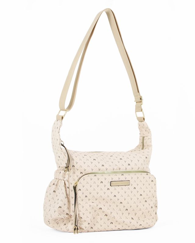 Prodotto: CORTINA POLO STYLE - Borsa beige con tracolla regolabile e tasca frontale