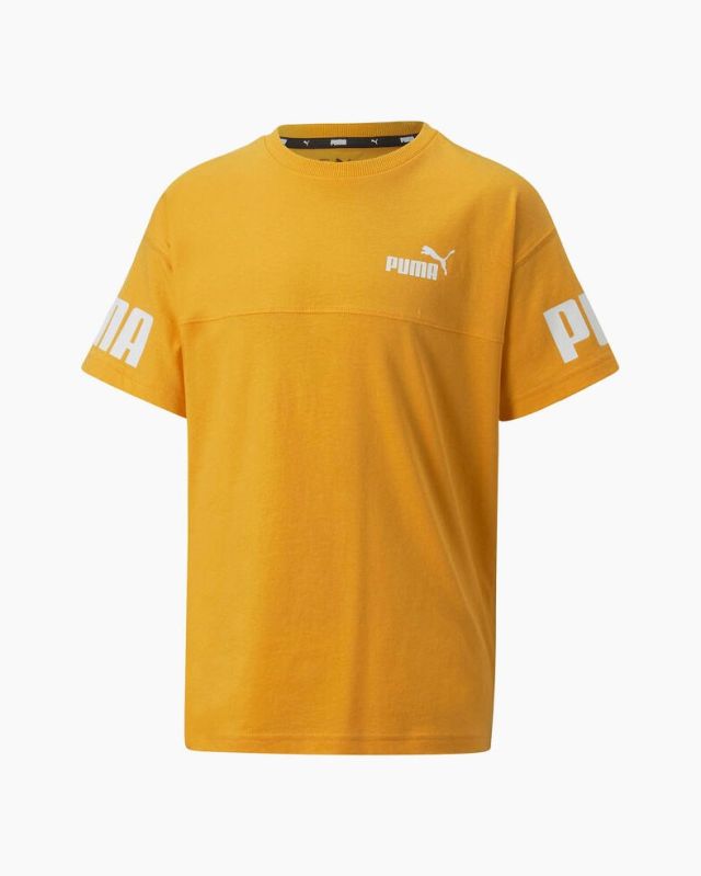 Prodotto: PUMA - T shirt da bambino gialla con logo bianco
