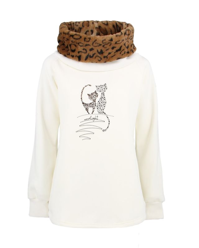 Prodotto: MY JEWELS - DONNA FELPA CON ZIP E CAPPUCCIO GATTI