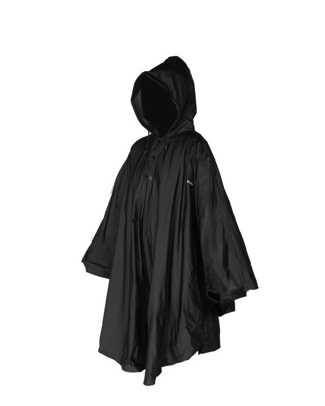 Prodotto: BRUGI - K way poncho nero impermeabile antivento richiudibile con cappuccio
