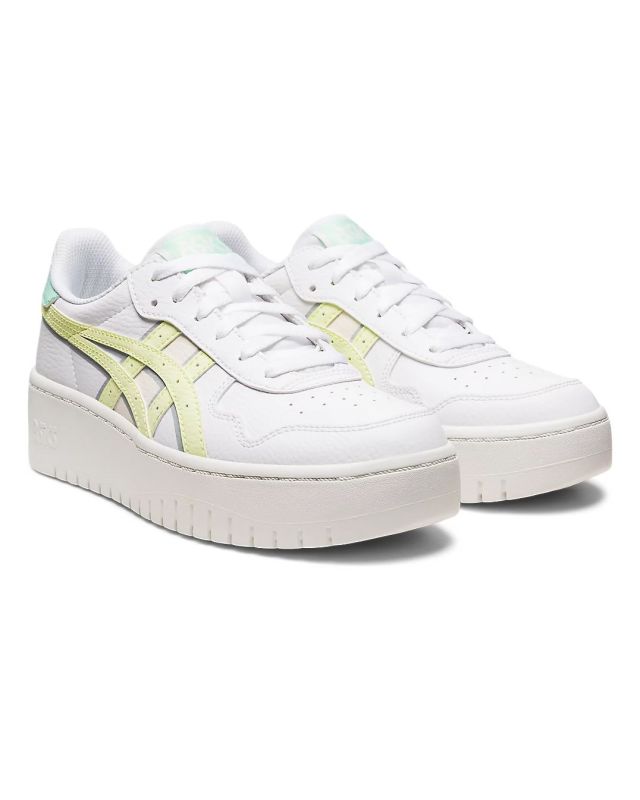 Prodotto: ASICS - Sneakers da donna bianca con logo giallo e suola alta - JAPAN S PF