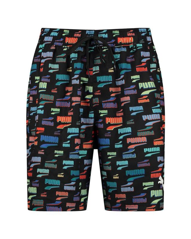 Prodotto: PUMA - Costume pantaloncino corto nero con stampa logo colorata