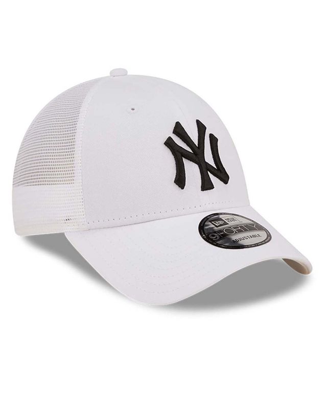 Prodotto: NEW ERA - Cappello bianco regolabile con logo nero e pannello posteriore in mesh - 9 FORTY