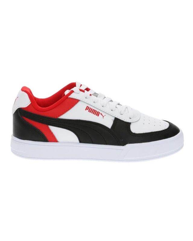 Prodotto: PUMA - Sneakers in VERA PELLE bianca e nera con dettagli rossi e soletta in memory foam, numerata 36/39 - CAVEN BLOCK JR