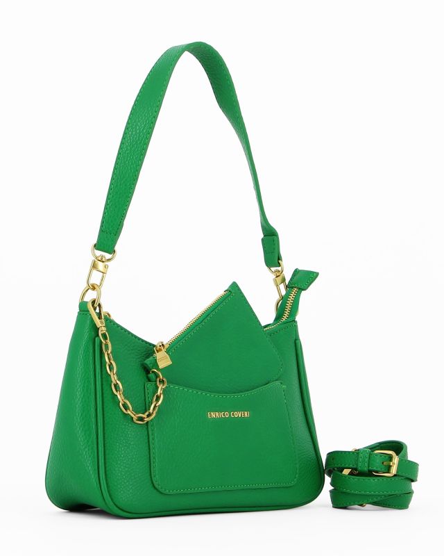 Prodotto: ENRICO COVERI - BORSA VERDE A SPALLA CON POUCH RIMOVIBILE