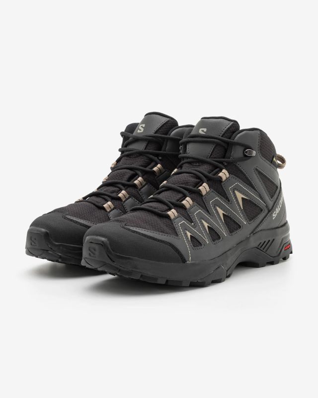 Prodotto: SALOMON - Scarpa alta da trekking uomo nera in GORE-TEX impermeabile e traspirante con intersuola in EVA ammortizzante, numerata 40,5/47,5 - X BRAZE MID GTX